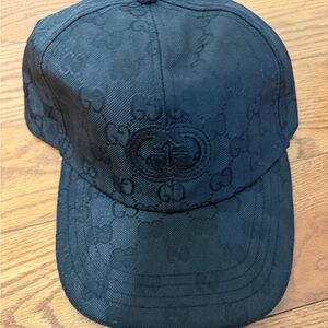 Gucci All-Black GG Monogram Baseball Cap